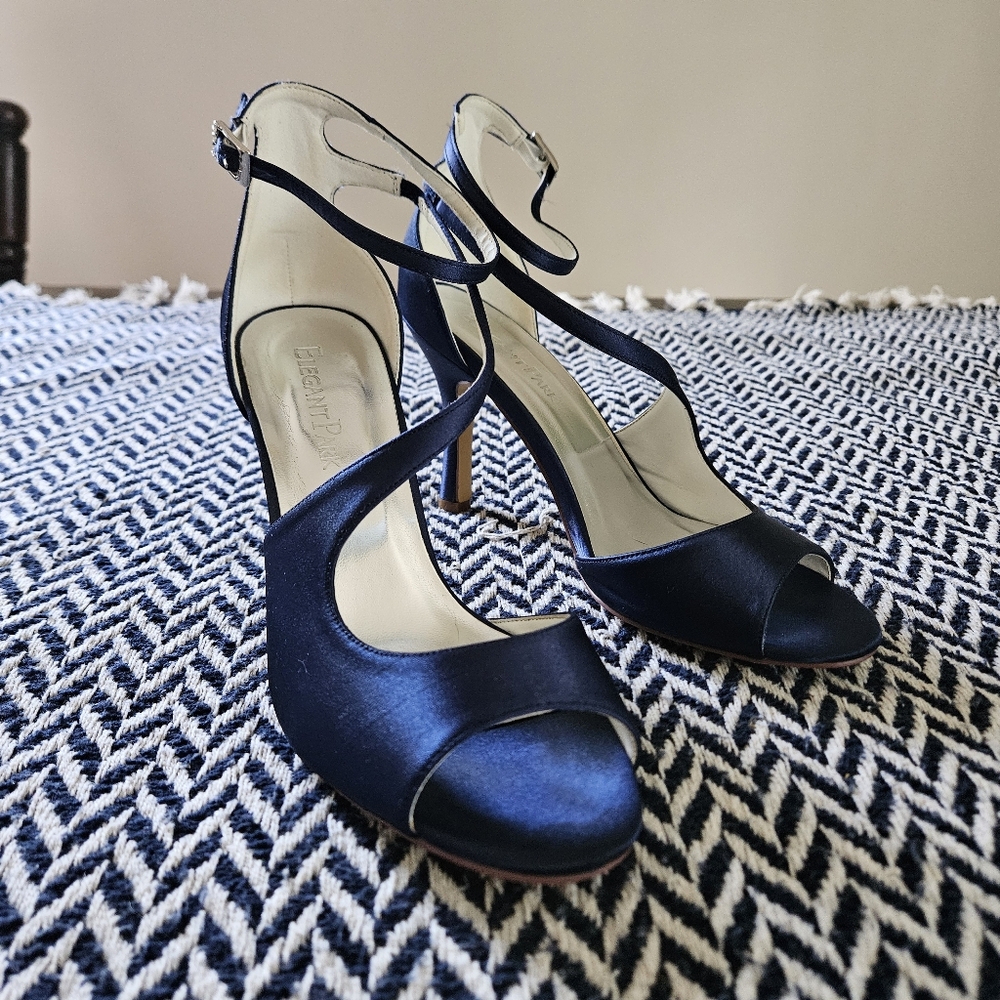 Elegant Navy Blue Strappy Heels